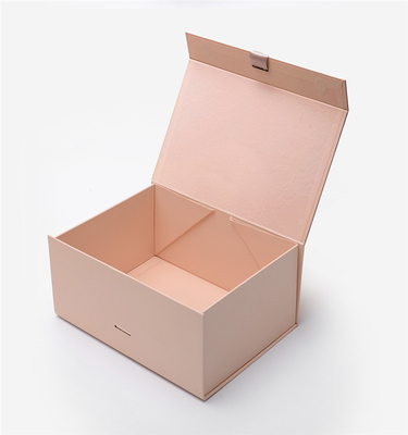 Light Pink Flat Foldable Packaging Box Rigid Customized Design 2mm Thickness