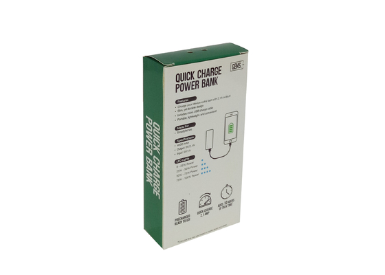 Supermarket CDR Packing Paper Box , Green Electronics Power Bank Packaging Box